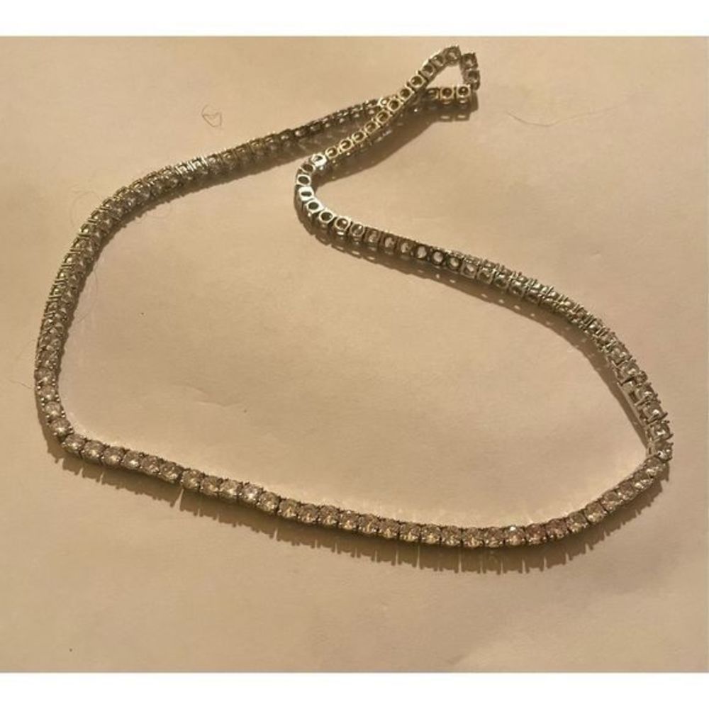16 inch WHITE SAPPHIRE BLING NECKLACE